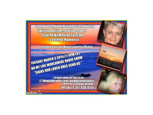 "SIGNS OUR LOVED ONES SEND US" SPECIAL GUEST WILL BE..Psychic Medium Jeanne Rose episode artwork