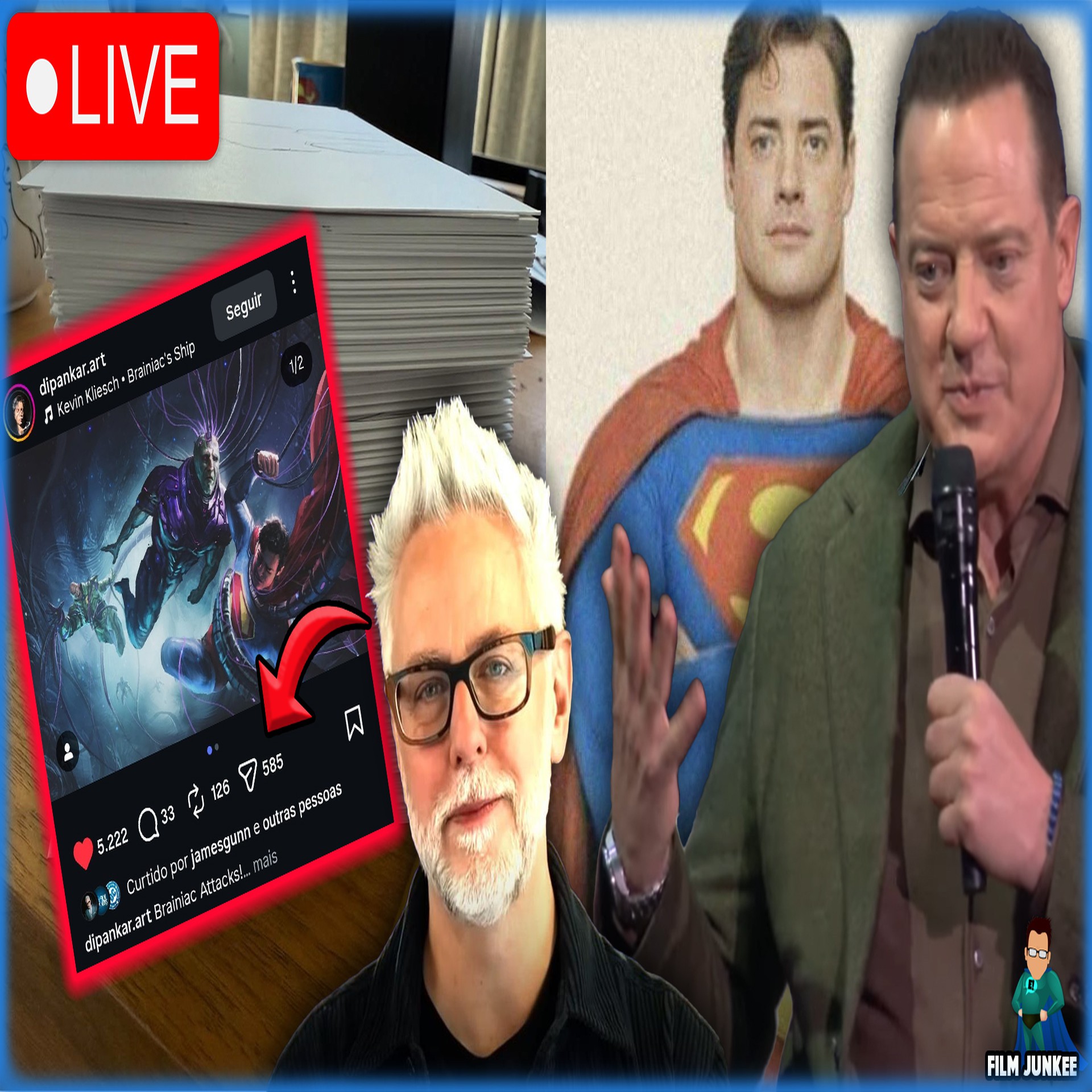 James Gunn TEASES BRAINIAC AGAIN. Brendan Fraser Talks SUPERMAN AUDITION! - Film Junkee Live James Gunn TEASES BRAINIAC AGAIN. Brendan Fraser Talks SUPERMAN AUDITION! - Film Junkee Live