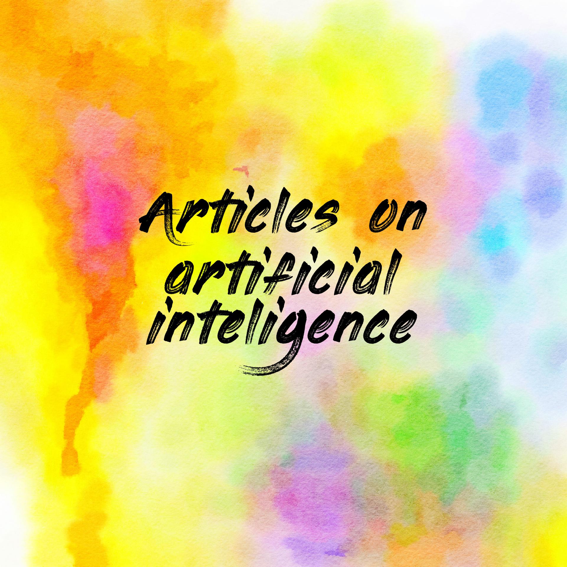 Articles on artificial inteligence