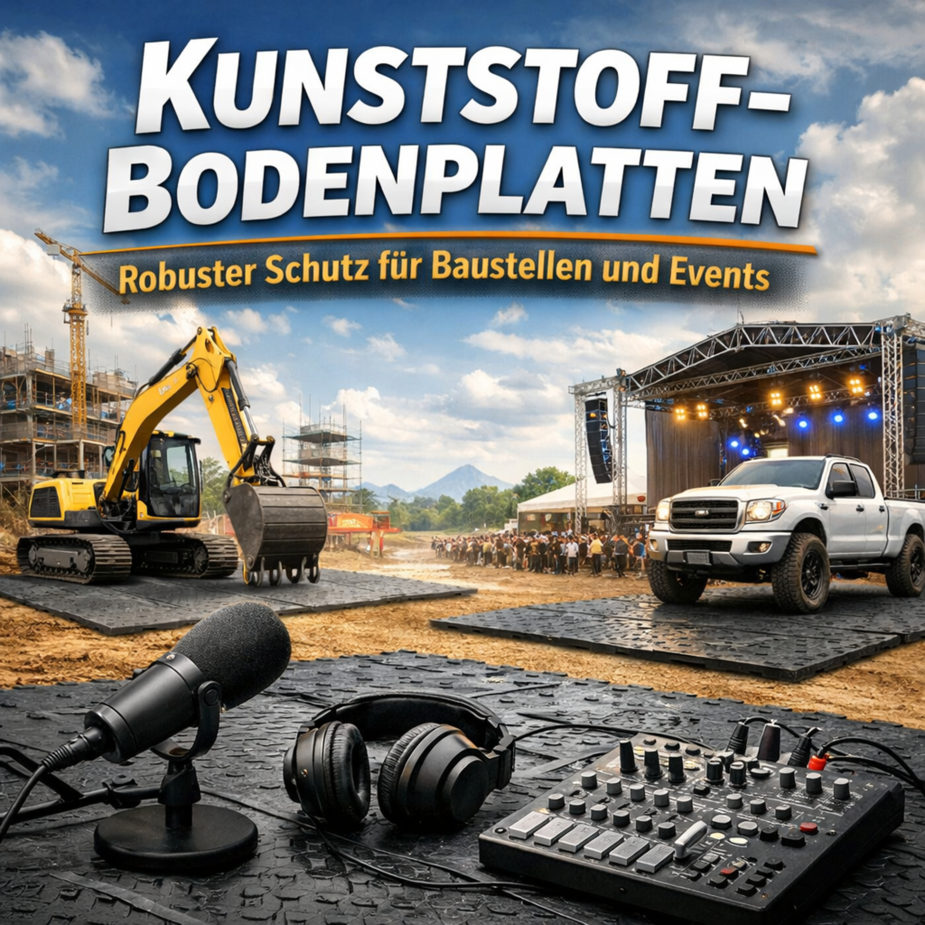 Kunststoff-Bodenplatten: Robuster Schutz für Baustellen und Events